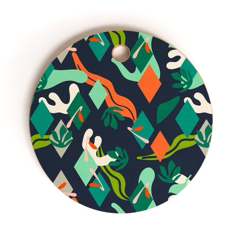 Marta Barragan Camarasa Abstract simple drawing 01 Cutting Board Round