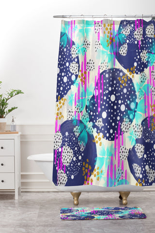 Marta Barragan Camarasa Abstract spring Shower Curtain And Mat