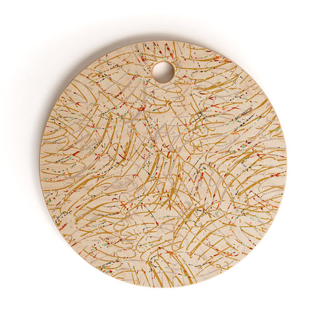 Marta Barragan Camarasa Abstract strokes Cutting Board Round