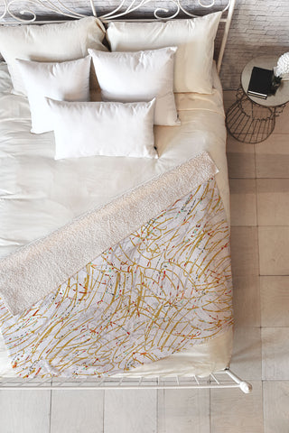 Marta Barragan Camarasa Abstract strokes Fleece Throw Blanket