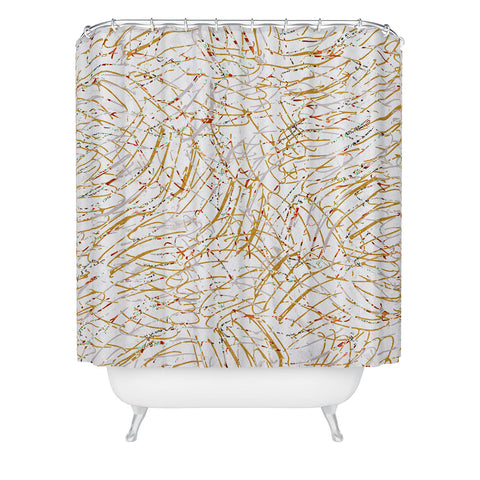 Marta Barragan Camarasa Abstract strokes Shower Curtain