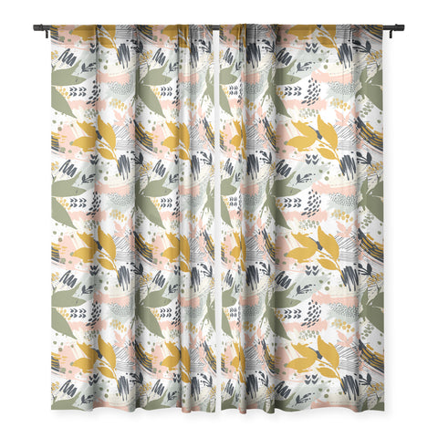 Marta Barragan Camarasa Abstract strokes still life Sheer Window Curtain