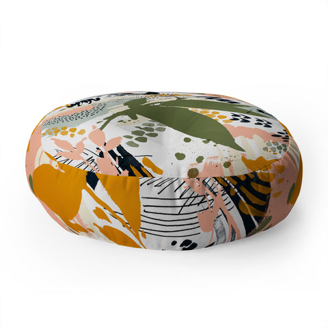 Marta Barragan Camarasa Abstract strokes still life Floor Pillow Round