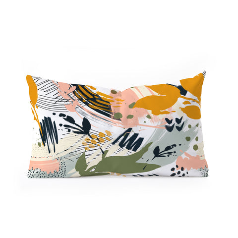 Marta Barragan Camarasa Abstract strokes still life Oblong Throw Pillow