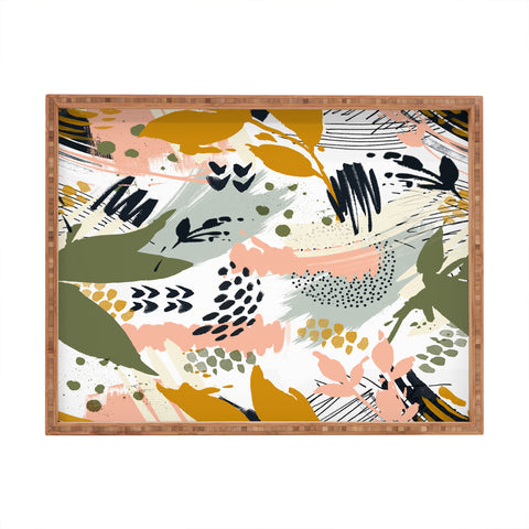 Marta Barragan Camarasa Abstract strokes still life Rectangular Tray