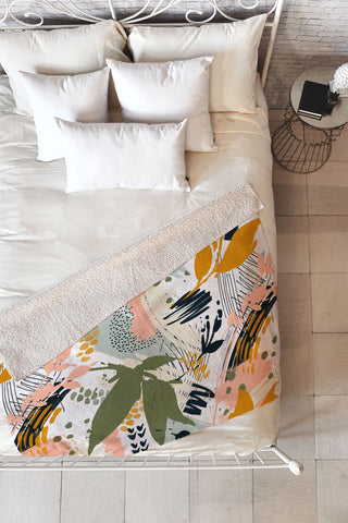 Marta Barragan Camarasa Abstract strokes still life Fleece Throw Blanket