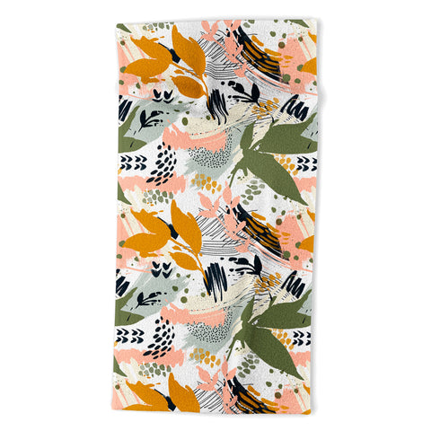 Marta Barragan Camarasa Abstract strokes still life Beach Towel