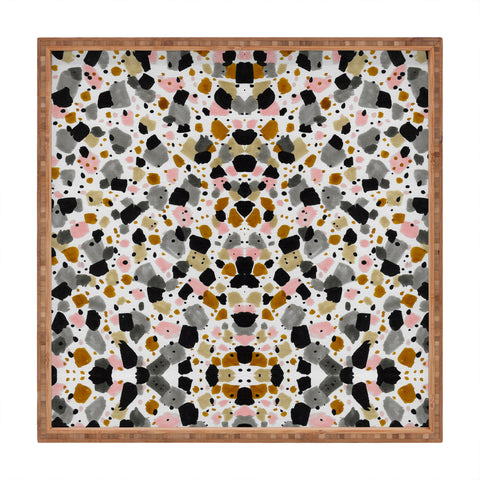 Marta Barragan Camarasa Abstract terrazzo pattern I Square Tray