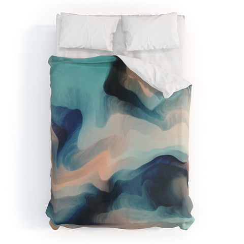 Marta Barragan Camarasa Abstract tidal waves Duvet Cover