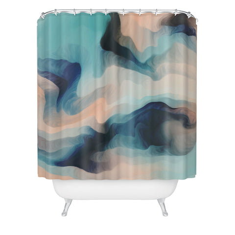 Marta Barragan Camarasa Abstract tidal waves Shower Curtain
