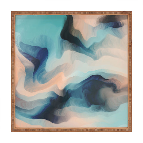 Marta Barragan Camarasa Abstract tidal waves Square Tray