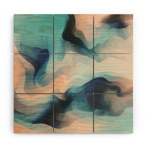 Marta Barragan Camarasa Abstract tidal waves Wood Wall Mural