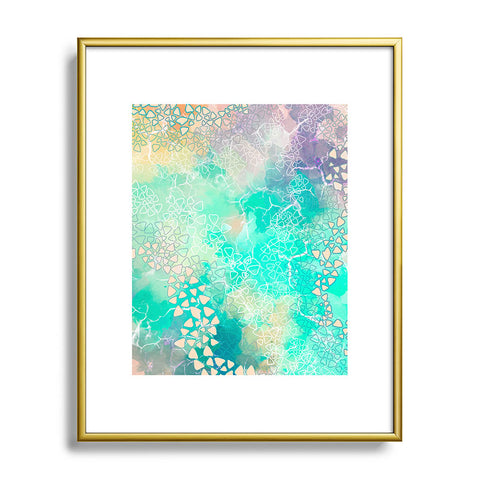 Marta Barragan Camarasa Abstract triangles on marble Metal Framed Art Print