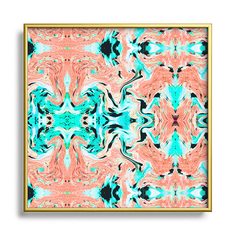 Marta Barragan Camarasa Abstract tribal indian pattern II Square Metal Framed Art Print