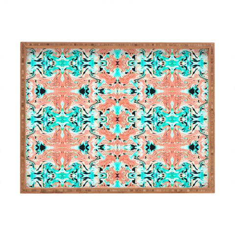 Marta Barragan Camarasa Abstract tribal indian pattern II Rectangular Tray