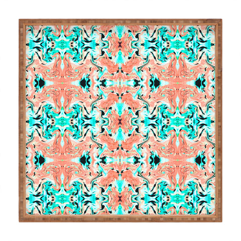 Marta Barragan Camarasa Abstract tribal indian pattern II Square Tray