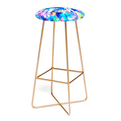 Marta Barragan Camarasa Abstract tropical glitches Bar Stool