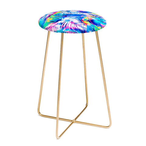 Marta Barragan Camarasa Abstract tropical glitches Counter Stool