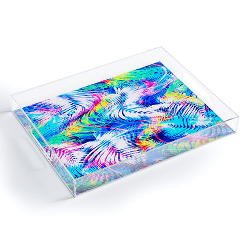 Marta Barragan Camarasa Abstract tropical glitches Acrylic Tray