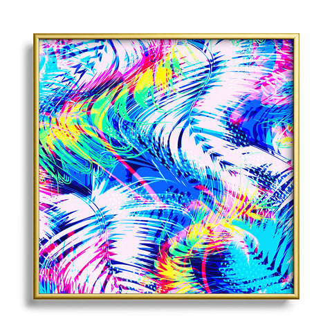 Marta Barragan Camarasa Abstract tropical glitches Square Metal Framed Art Print
