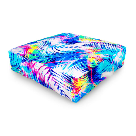 Marta Barragan Camarasa Abstract tropical glitches Outdoor Floor Cushion