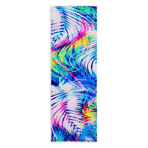 Marta Barragan Camarasa Abstract tropical glitches Yoga Towel