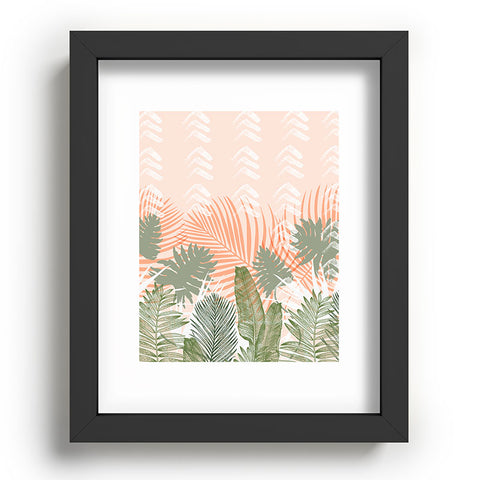 Marta Barragan Camarasa Abstract tropical plants pastel Recessed Framing Rectangle