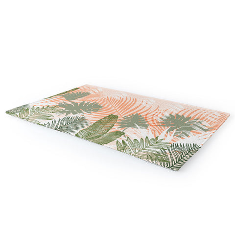 Marta Barragan Camarasa Abstract tropical plants pastel Area Rug