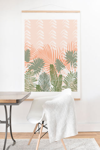 Marta Barragan Camarasa Abstract tropical plants pastel Art Print And Hanger