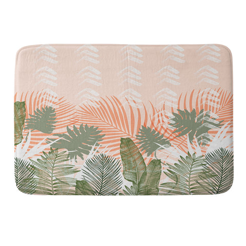 Marta Barragan Camarasa Abstract tropical plants pastel Memory Foam Bath Mat