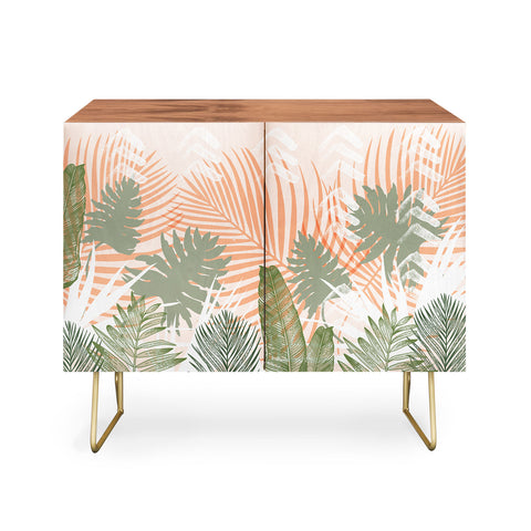Marta Barragan Camarasa Abstract tropical plants pastel Credenza
