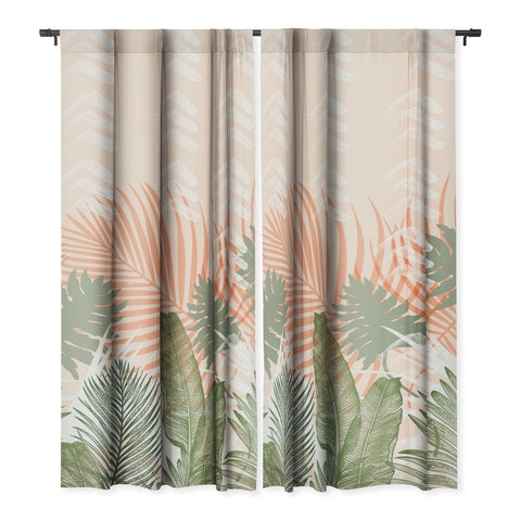 Marta Barragan Camarasa Abstract tropical plants pastel Blackout Non Repeat