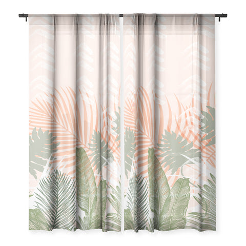 Marta Barragan Camarasa Abstract tropical plants pastel Sheer Non Repeat