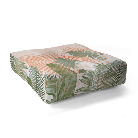 Marta Barragan Camarasa Abstract tropical plants pastel Floor Pillow Square