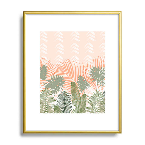 Marta Barragan Camarasa Abstract tropical plants pastel Metal Framed Art Print