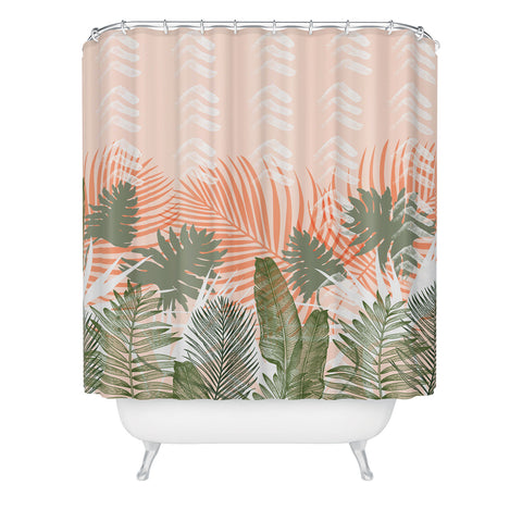 Marta Barragan Camarasa Abstract tropical plants pastel Shower Curtain