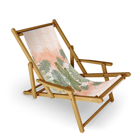 Marta Barragan Camarasa Abstract tropical plants pastel Sling Chair