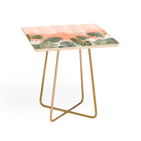 Marta Barragan Camarasa Abstract tropical plants pastel Side Table