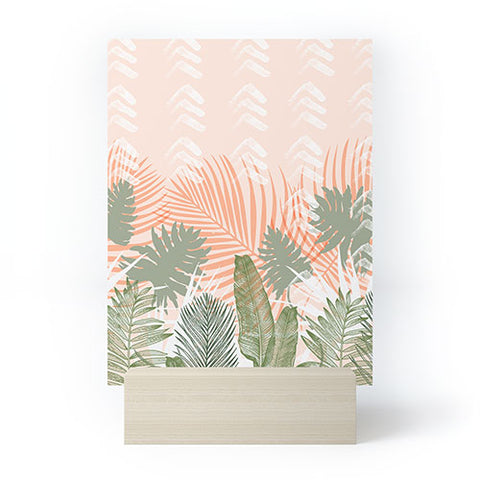 Marta Barragan Camarasa Abstract tropical plants pastel Mini Art Print