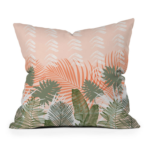 Marta Barragan Camarasa Abstract tropical plants pastel Throw Pillow
