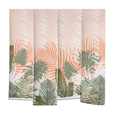 Marta Barragan Camarasa Abstract tropical plants pastel Wall Mural