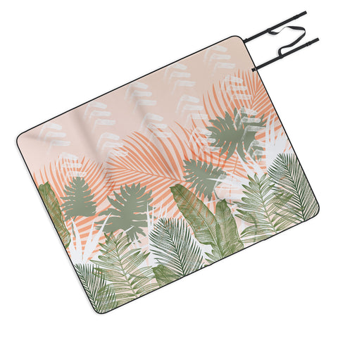 Marta Barragan Camarasa Abstract tropical plants pastel Picnic Blanket