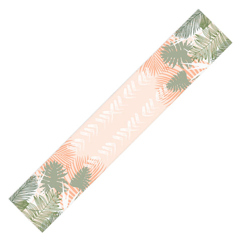Marta Barragan Camarasa Abstract tropical plants pastel Table Runner