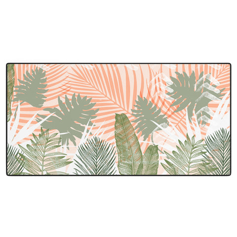 Marta Barragan Camarasa Abstract tropical plants pastel Desk Mat