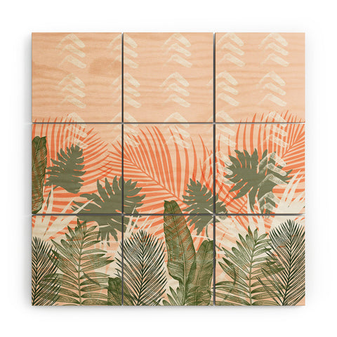 Marta Barragan Camarasa Abstract tropical plants pastel Wood Wall Mural