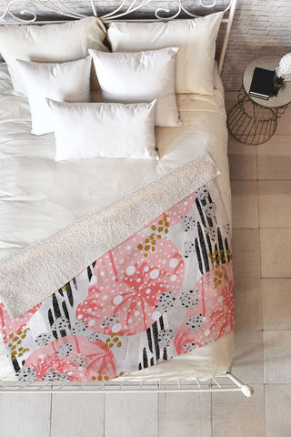 Marta Barragan Camarasa Abstract Tropical Fleece Throw Blanket