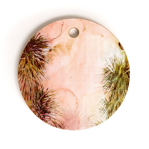 Marta Barragan Camarasa Abstract watercolor palms Cutting Board Round