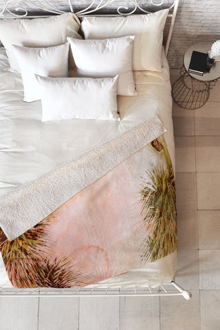 Marta Barragan Camarasa Abstract watercolor palms Fleece Throw Blanket