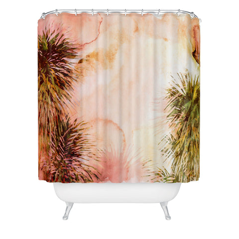 Marta Barragan Camarasa Abstract watercolor palms Shower Curtain