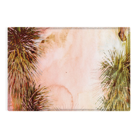 Marta Barragan Camarasa Abstract watercolor palms Outdoor Rug